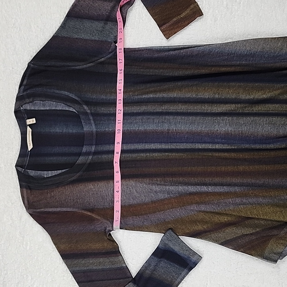 Soft Surroundings Esha Stripe Scoopneck Shark Bite Hem Long Sleeve Sweater - Picture 4 of 8